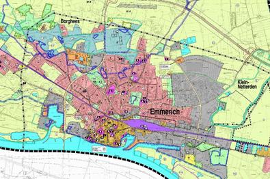 Ausschnitt aus dem Flächenutzungsplan der Stadt Emmerich am Rhein