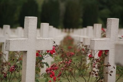Foto mit Kriegsgräbern auf dem Friedhof in Verdun