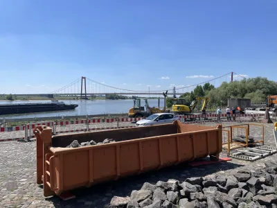 Unterhalb der Martinikirche haben die Arbeiten für einen Geh- und Radweg begonnen.
