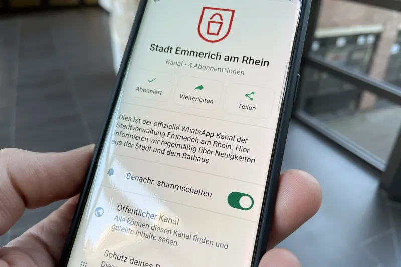 Stadt startet neuen WhatsApp-Kanal
