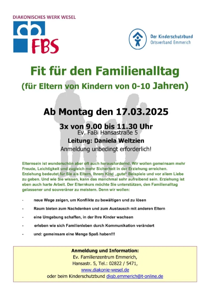 Fit für den Familienalltag - Plakat